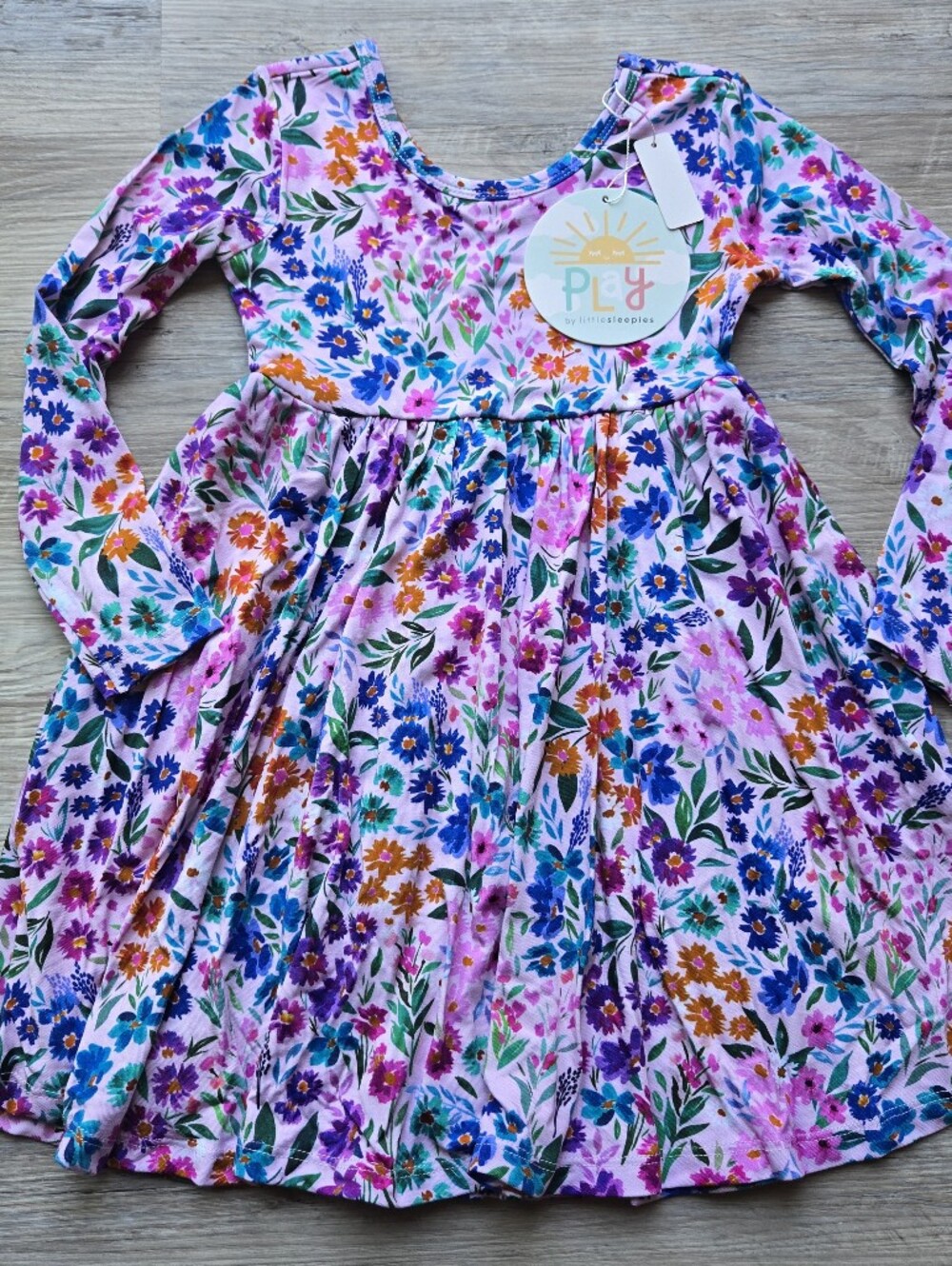 NWT Little Sleepies Play Sweet Pea Long Sleeve Twirl Dress in Pink Size 4T